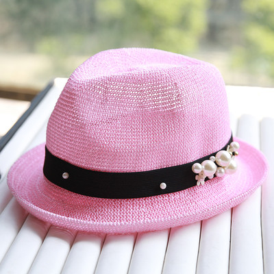 Palarie casual dama decorata cu perle in mai multe culori