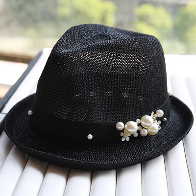 Palarie casual dama decorata cu perle in mai multe culori