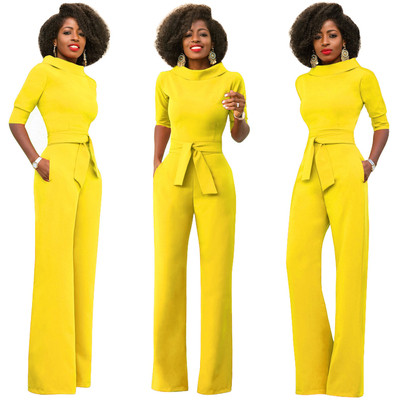 NOUA salopetă lungă de damă modernă cu mâneci scurte în șapte culori