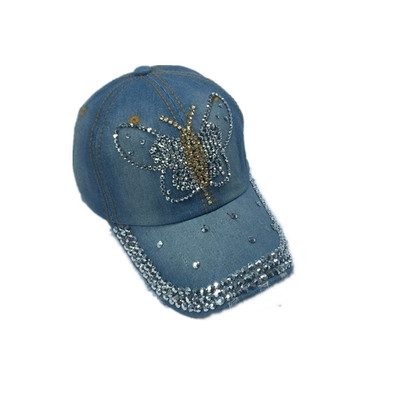 Női farmer sapka napellenzővel és lyukakkal, különböző modellekben