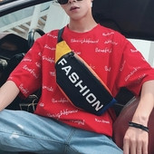 Geantă modernă pentru bărbați cu inscripție în două culori