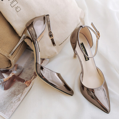 Κομψά γυναικεία ημι-ανοιχτά παπούτσια υψηλού τακουνιού σε διάφορα χρώματα