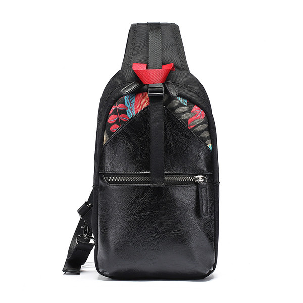 Geantă casual bărbătească cu decor colorat