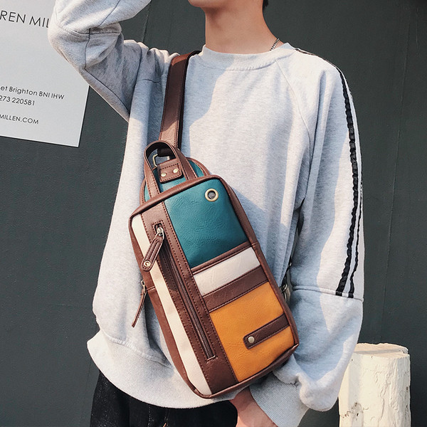 Geantă bărbătească mică, colorată, potrivită pentru utilizarea de zi cu zi