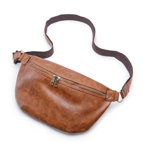 Ανδρική δερμάτινη τσάντα σε μαύρο και καφέ χρώμα