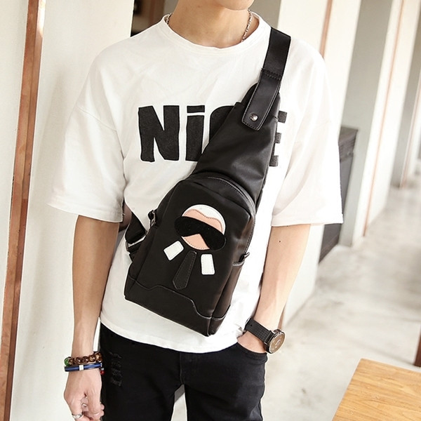 Geanta barbateasca cu aplicatie de culoare neagra