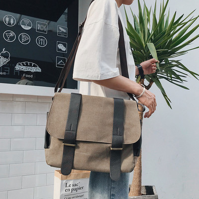 Geanta barbateasca moderna cu curea lunga in trei culori