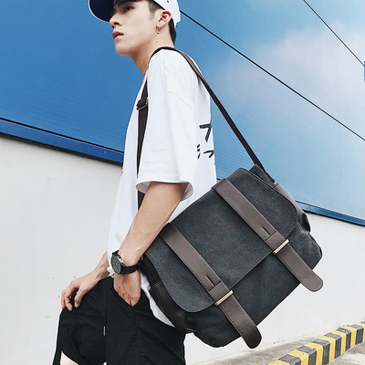 Modern men`s bag with a long strap in three colors