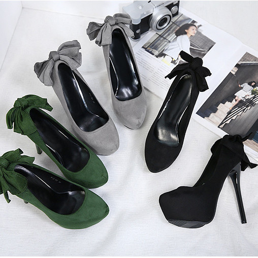 Pantofi moderni de dama cu toc inalt si panglica peste toc in mai multe culori