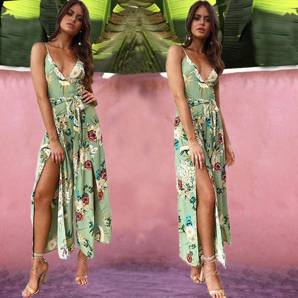 Salopeta lunga de dama de vara cu motive florale in trei culori