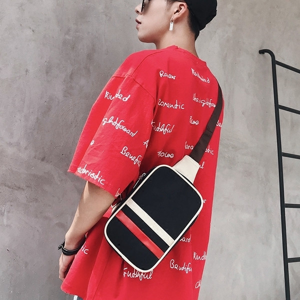 Geanta sport pentru barbati cu margini colorate