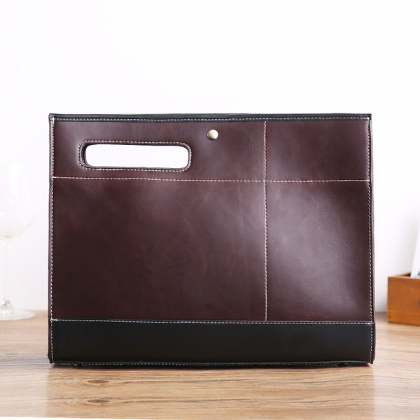 Geantă modernă pentru bărbați în maro și negru