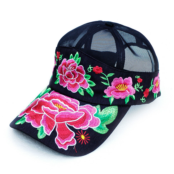 Palarie sport dama din plasa cu motive florale in diferite culori