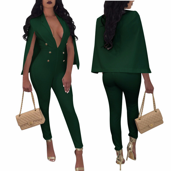 Salopeta eleganta de dama cu decolteu in V adanc si nasturi decorativi in sase culori