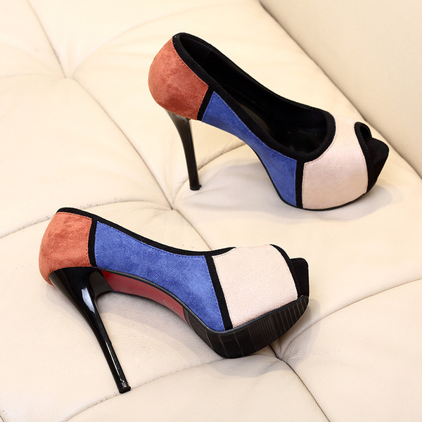 Pantofi de dama cu toc de primavara in mai multe culori