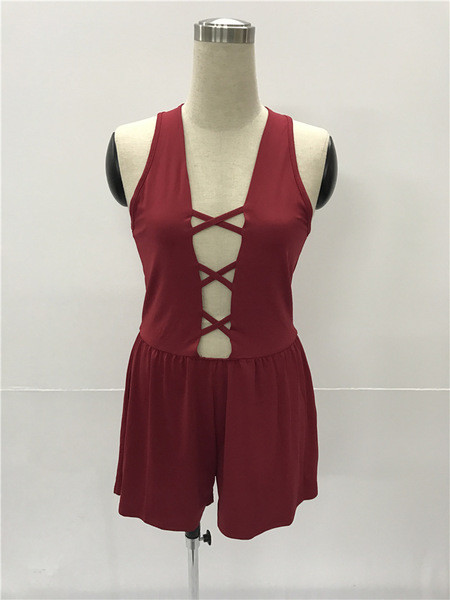 Salopeta scurta de dama pentru vara cu decolteu adanc in doua culori