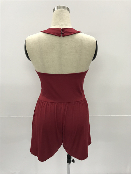 Salopeta scurta de dama pentru vara cu decolteu adanc in doua culori