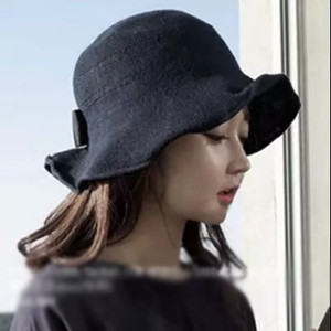 Pălărie de vară de damă cu decor panglică pe spate în două culori