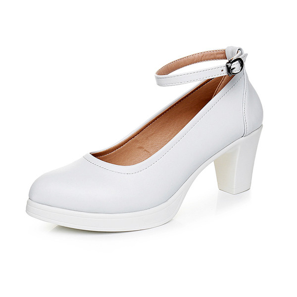 Pantofi de dama de primavara-toamna cu toc gros