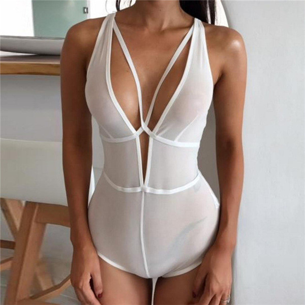 Corp de femeie cu un decolteu adânc și legături în cruce - alb-negru