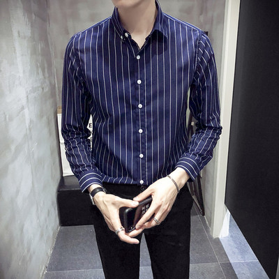 Cămașă bărbați în dungi cu mâneci 3/4 în mai multe culori