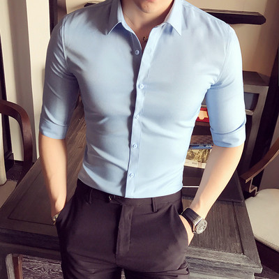 Cămașă elegantă pentru bărbați, subțire, în mai multe culori