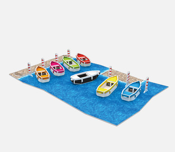 3D παζλ 38 τεμαχίων - θάλασσα με βάρκες