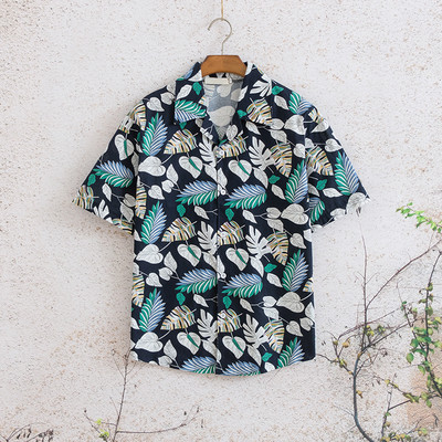 Cămașă modernă de vară pentru bărbați cu motive florale în două modele