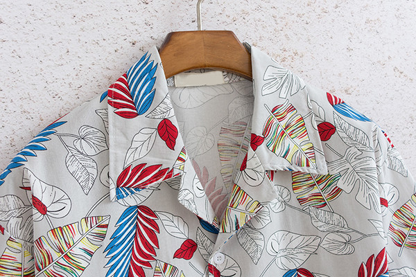 Cămașă modernă de vară pentru bărbați cu motive florale în două modele