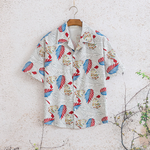 Cămașă modernă de vară pentru bărbați cu motive florale în două modele