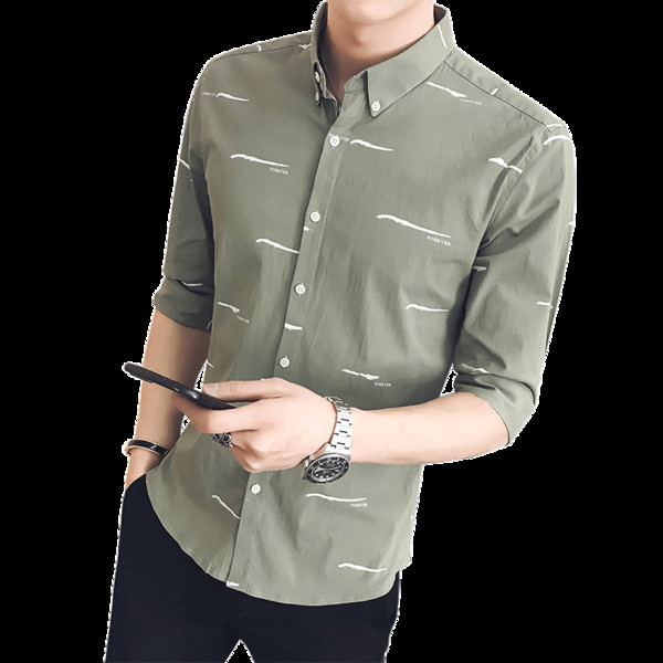 Ανδρικό πουκάμισο 3/4 με διπλές επιγραφές