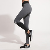 Jambiere bicolore de zi cu zi pentru femei, cu talie înaltă