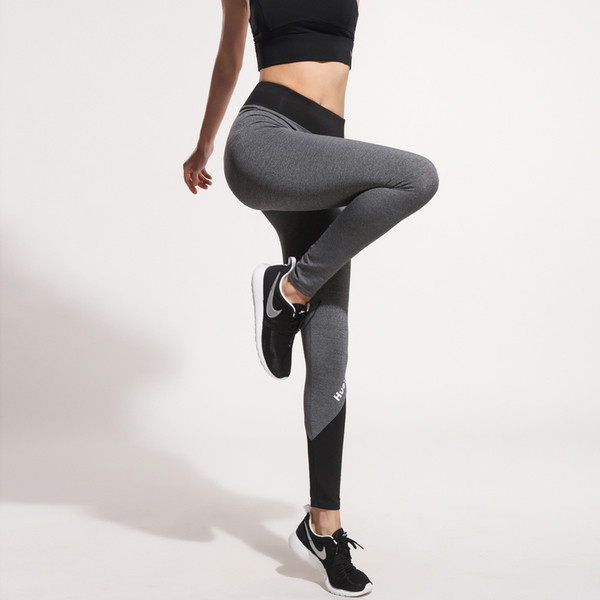 Jambiere bicolore de zi cu zi pentru femei, cu talie înaltă