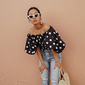 Γυναικεί σιφόν πουκάμισο με φαρδιά μανίκια