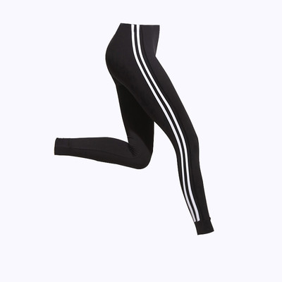 Jambiere sport de damă în negru cu margine albă