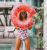 Costum de baie complet pentru femei cu decor flamingo