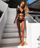 Costum de baie pentru femei din 2 piese cu cravate interesante