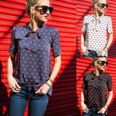 Camasa de dama de vara NOU cu aplicare de saruturi in trei culori