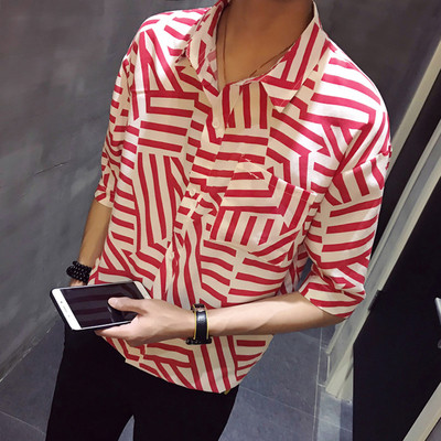 Cămașă modernă pentru bărbați cu mâneci 3/4 în două culori