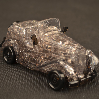 Small crystal 3D puzzle in two models - car