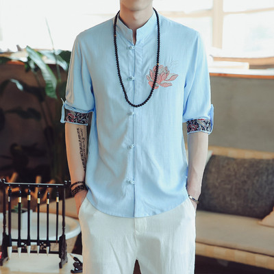 Cămașă modernă subțire pentru bărbați cu motive florale în diferite modele