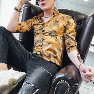 Cămașă modernă pentru bărbați cu motive florale în diferite modele și culori