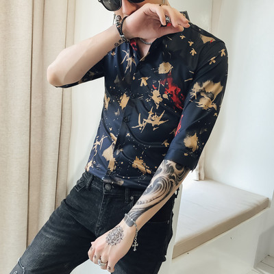 Cămașă modernă pentru bărbați cu motive florale în diferite modele și culori