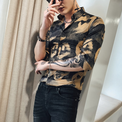 Cămașă modernă pentru bărbați cu motive florale în diferite modele și culori