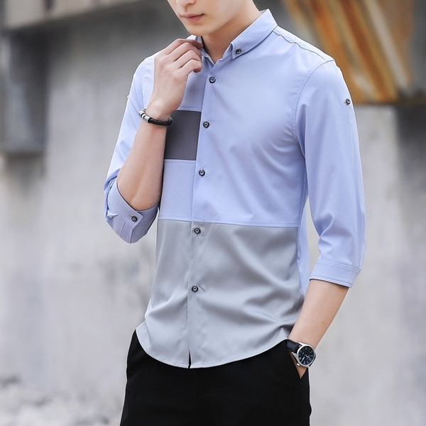 Cămașă bărbătească cu culori irizate în trei culori