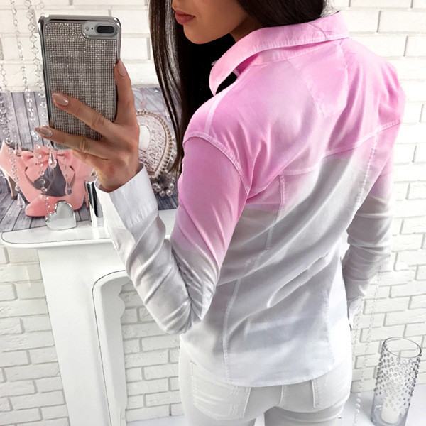 Cămașă casual de damă în culori irizate - trei culori