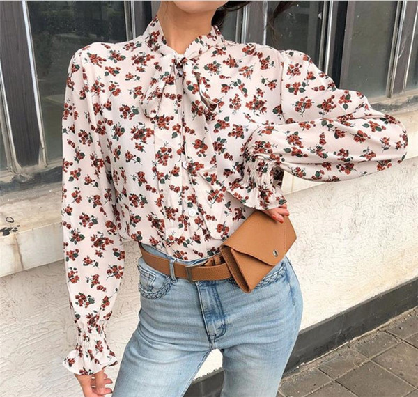 Camasa de dama din sifon NOU cu motive florale in doua culori