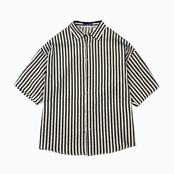 Cămașă lată bărbătească în dungi în două culori