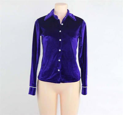 Cămașă de damă elegantă din catifea în trei culori