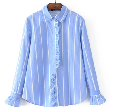 Cămașă elegantă de damă în dungi albastre